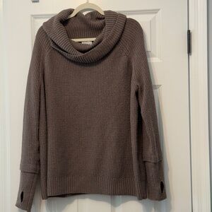 Market & Spruce Sharon Cowl-Neck Waffle-Stitch Pullover Sweater